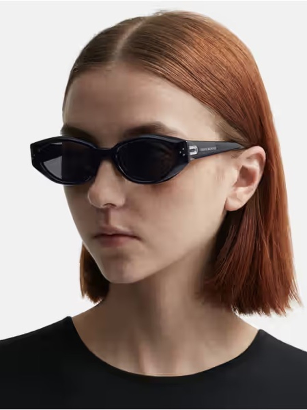 GENTLE MONSTER Black Slim Cat-Eye Sunglasses